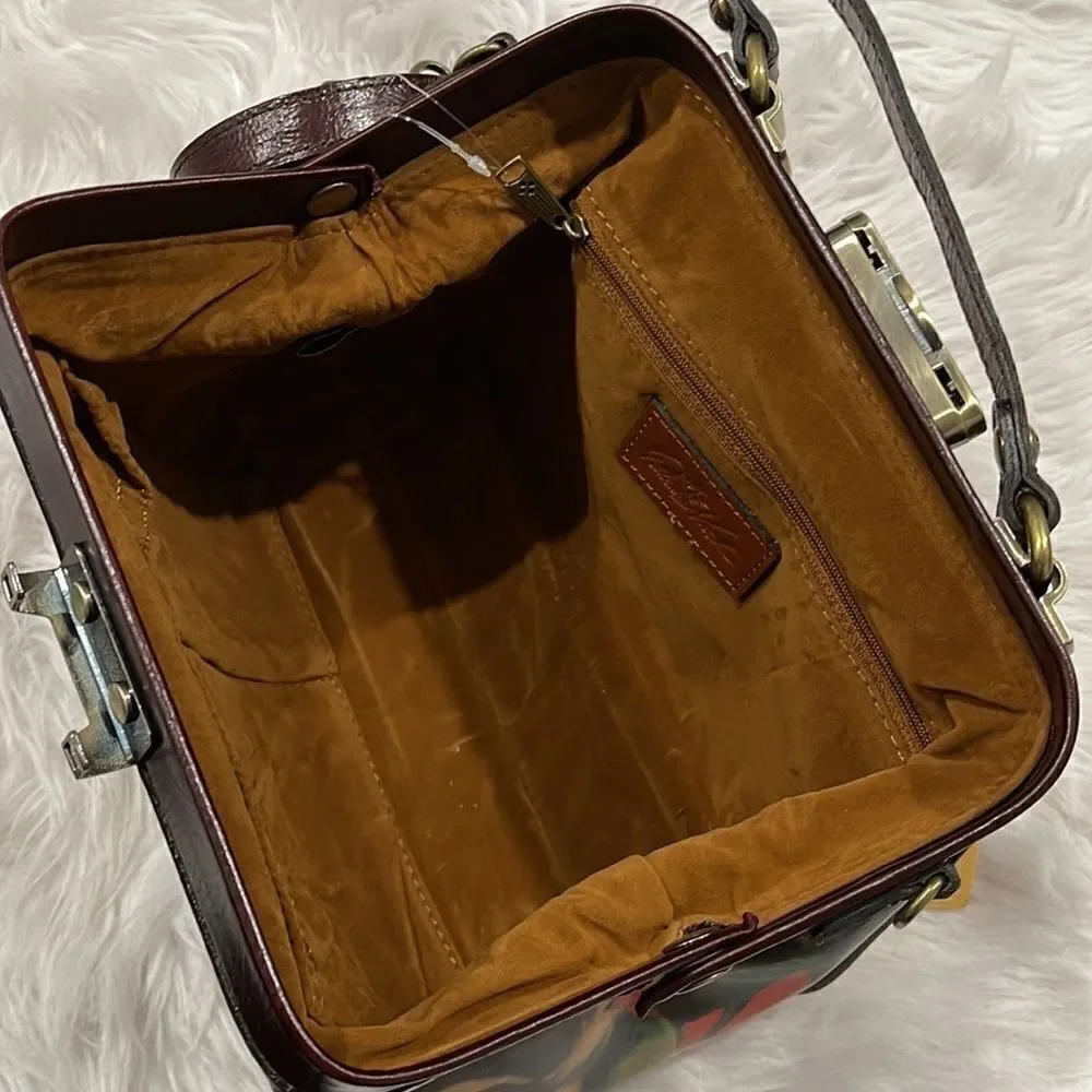 PATRICIA Nash Winter Bloom Gracchi Leather Satchel
